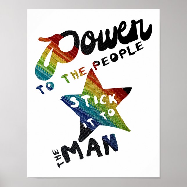 Power an die Menschen (Retro Rainbow Patch) Poster (Vorne)