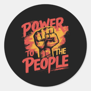 Power an die Menschen Runder Aufkleber