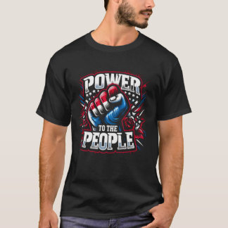 Power an die Volksfaust Zeichnend T-Shirt