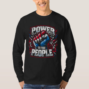 Power an die Volksfaust Zeichnend T-Shirt
