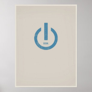 Power auf minimalistisches Plakat