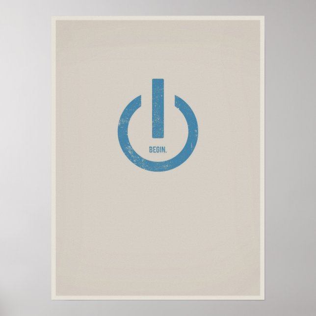 Power auf minimalistisches Plakat (Vorne)