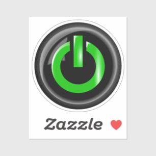 Power auf Symbol Aufkleber