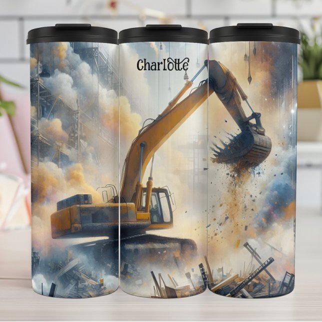 Power: Bauen, Staub, Himmel Thermosbecher (Von Creator hochgeladen)