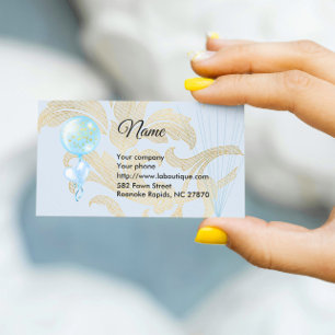 Power Blue Balloons Business Card Visitenkarte