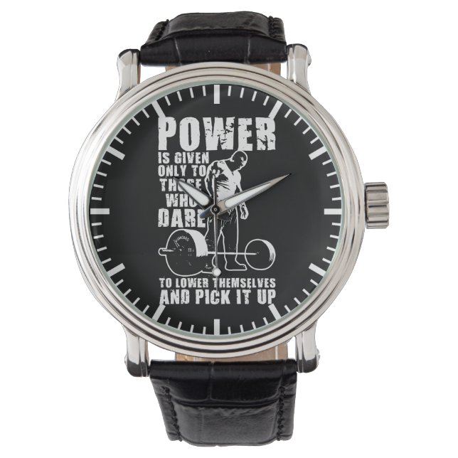 POWER - BODYBUILDING MOTIVIEREND ARMBANDUHR (Vorderseite)