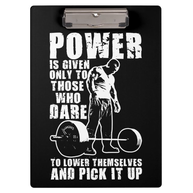 POWER - BODYBUILDING MOTIVIEREND KLEMMBRETT (Vorderseite)