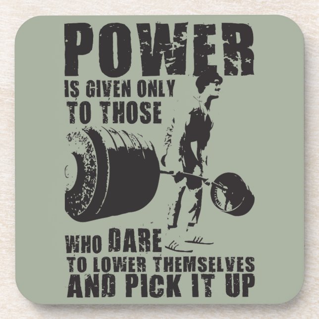 POWER - BODYBUILDING MOTIVIEREND UNTERSETZER (Vorderseite)