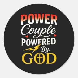 Power Couple - Christliches passendes Tank Top Runder Aufkleber