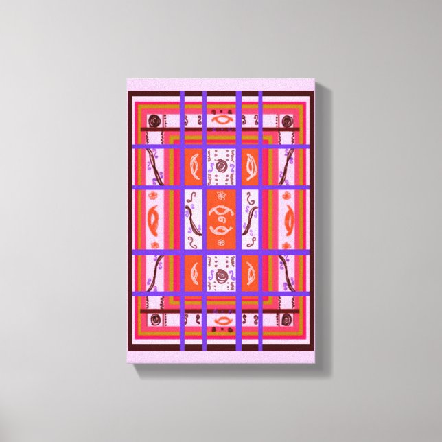 Power Curvy kariert rosa Leinwanddruck (Vorderseite)