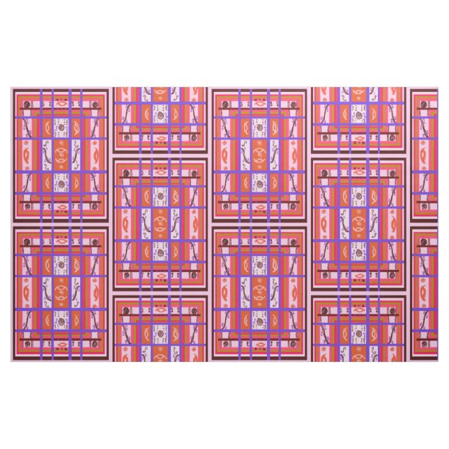 Power Curvy kariert rosa Stoff (Yard (91,4 cm))