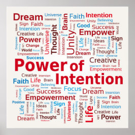 Power der Absicht Word Cloud Erfolg farbenfroh Poster