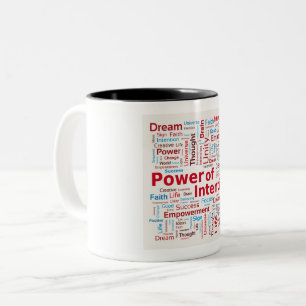 Power der Absicht Word Cloud Erfolg farbenfroh Zweifarbige Tasse