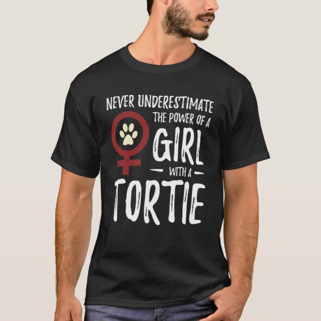 Power der Girl Tortie Feminist Cat Mama T-Shirt (Vorderseite)