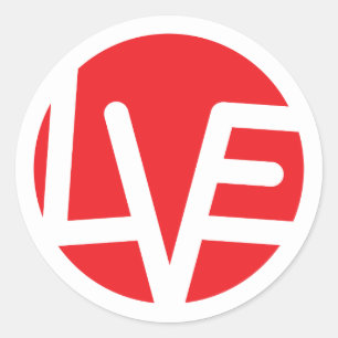 Power der Liebe 3" klassisches rundes Stickersl Runder Aufkleber