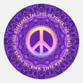 Power der Liebe Friedensenergie anpassbar Runder Aufkleber