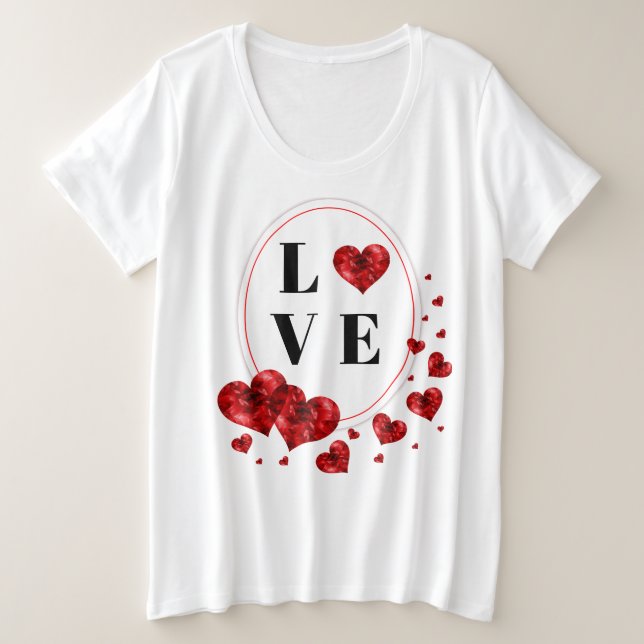 Power der Liebe Große Größe T-Shirt (Design vorne)