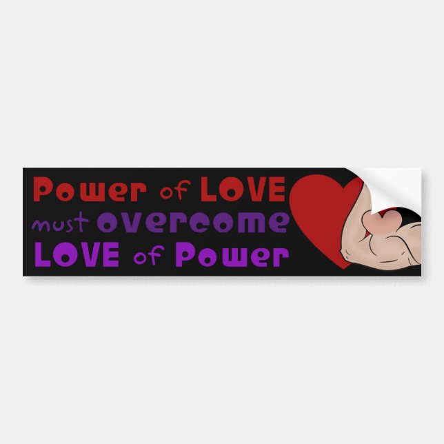 Power der Liebe muss über die Liebe des Powers der Autoaufkleber (Vorne)