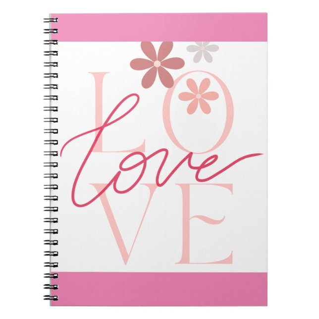 Power der Liebe Pink Spiral Notebook Notizblock (Vorderseite)