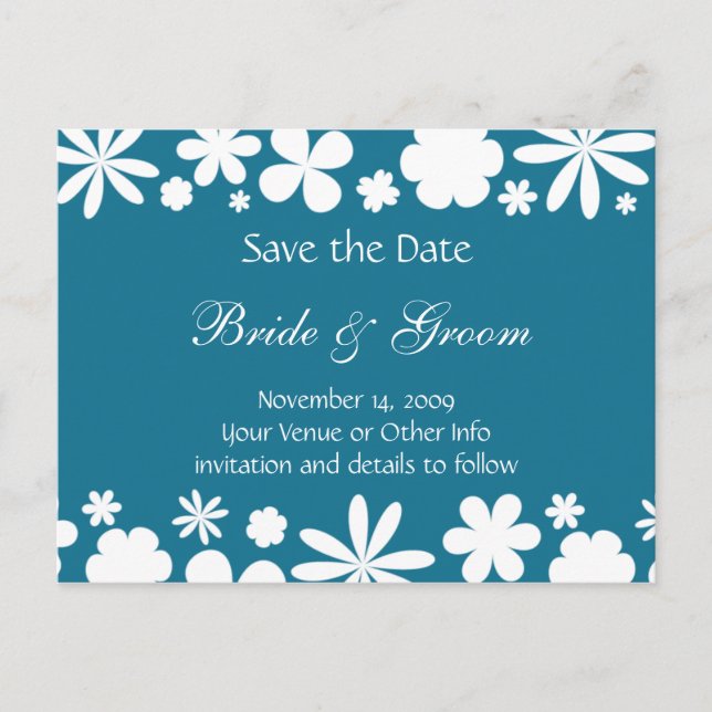 Power der personalisierten Blume Save the Date Ankündigungspostkarte (Vorderseite)