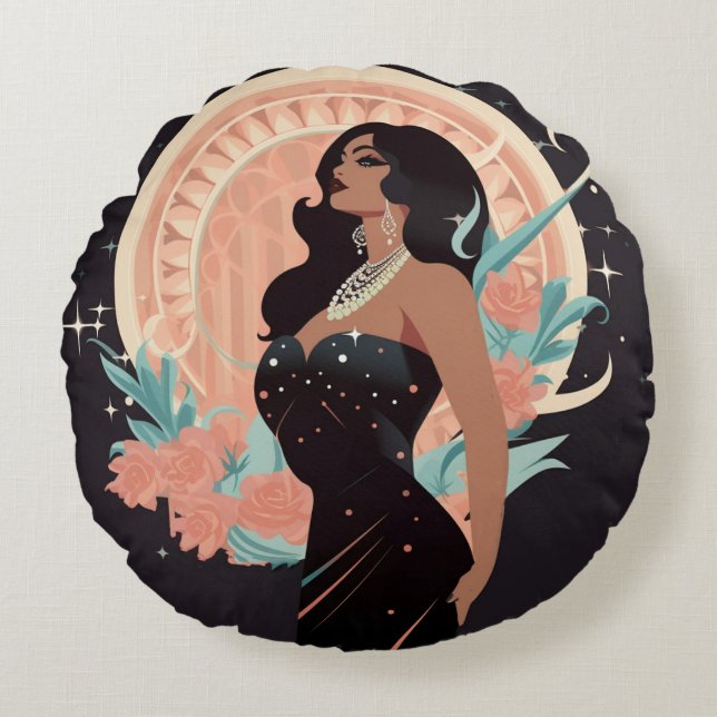 POWER DER SCHÖNHEIT #1 RUNDES KISSEN (Vorderseite)