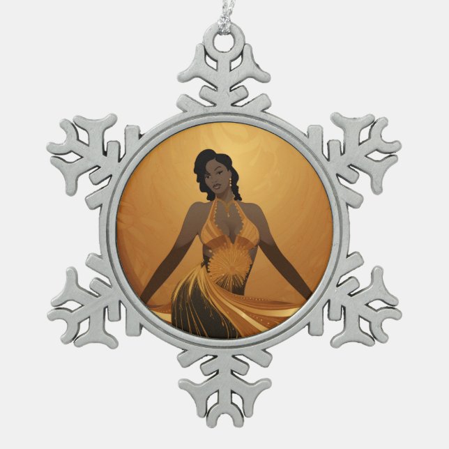 POWER DER SCHÖNHEIT #4 SCHNEEFLOCKEN Zinn-Ornament (Vorderseite)