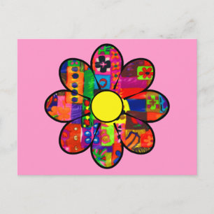 Power der sechziger Blume Postkarte