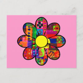 Power der sechziger Blume Postkarte