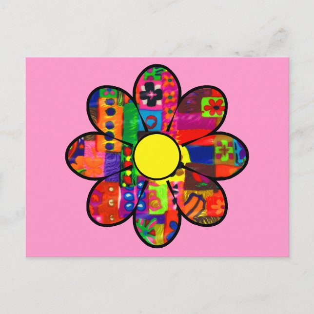 Power der sechziger Blume Postkarte (Vorderseite)