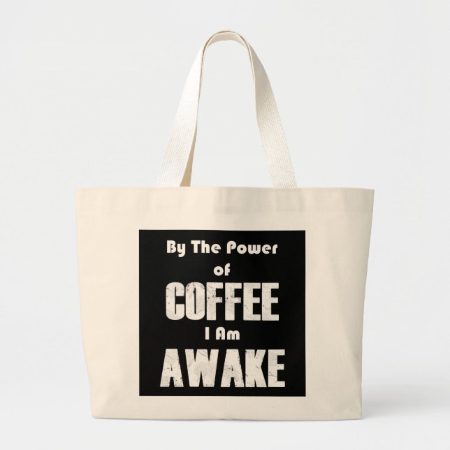 Power des Kaffees (in Weiß) Jumbo Stoffbeutel (Vorne)
