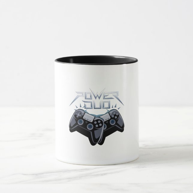 Power Duo Sleek Graue Gaming-Tasse Tasse (Zentrum)