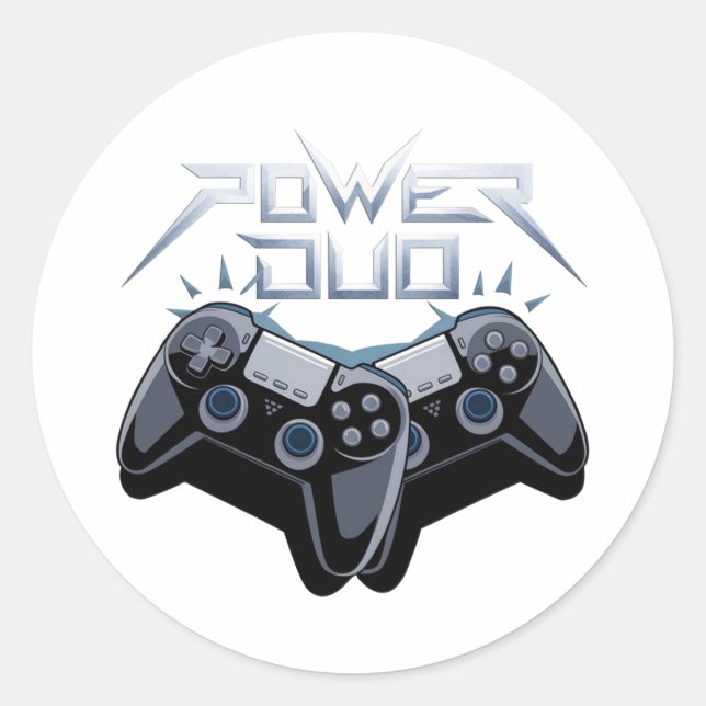 Power Duo Sleek Gray Gaming Sticker (Vorderseite)