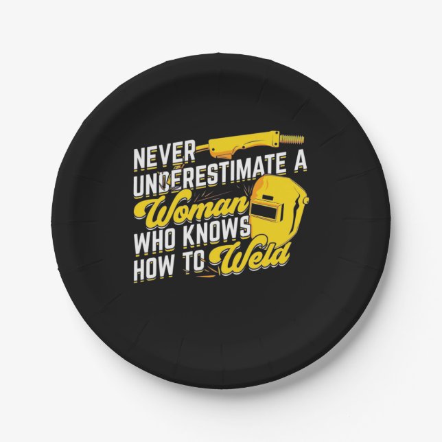 Power einer Frau, die weiß, wie man sich niederläs Pappteller (Vorderseite)