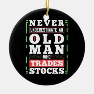 Power eines alten Mannes, der Aktien handelt Keramik Ornament