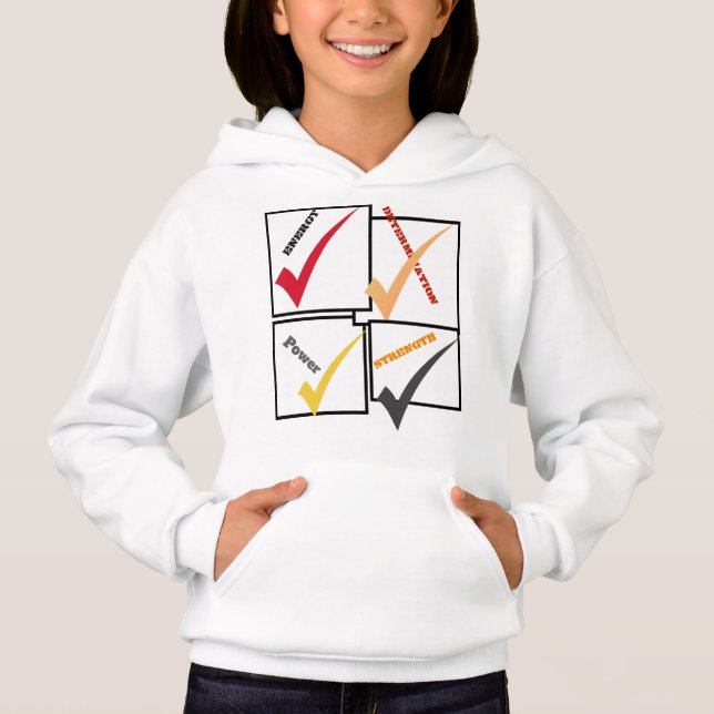 Power Entschlossenheit Kraft Energie Tick Hoodie (Vorderseite)