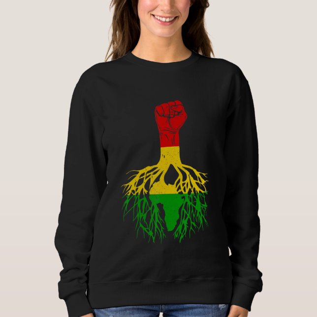 Power Fist Africa Roots Melanin Queen King Black H Sweatshirt (Vorderseite)