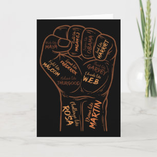 Power Fist Hand Inspirierende schwarze Führer Schw Karte