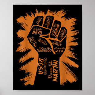 Power Fist Hand Inspirierende schwarze Führer Schw Poster