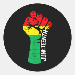 Power Fist Juneteenth 1865 Freedom African Juni 19 Runder Aufkleber
