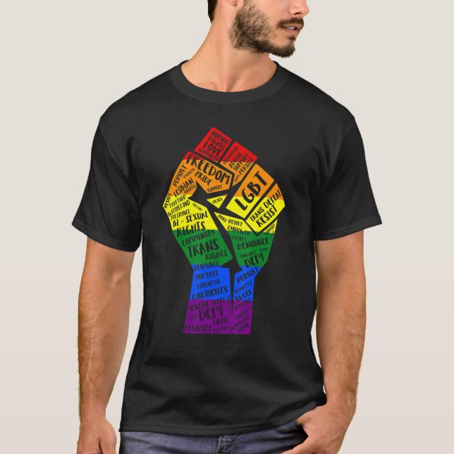 Power Fist Lgbt Gay Lesbian Transgender Bisexual P T-Shirt (Vorderseite)