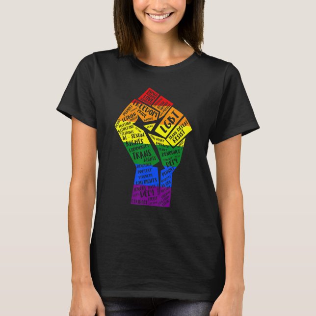 Power Fist Lgbt Gay Lesbian Transgender Bisexual P T-Shirt (Vorderseite)
