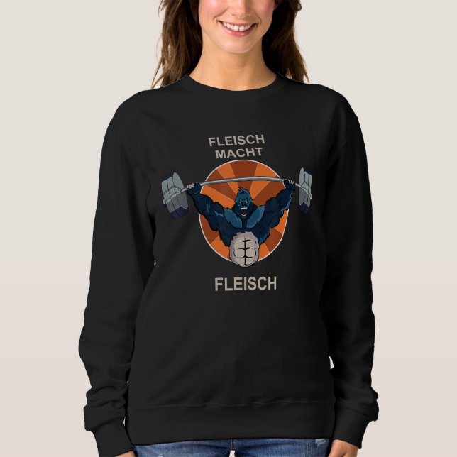 Power Fleisch Bodybuilding Sport Sweatshirt (Vorderseite)