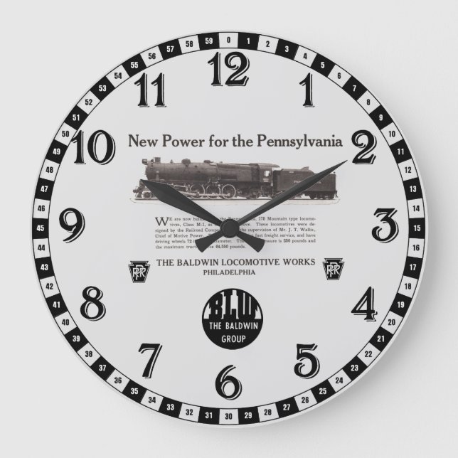 Power für die Pennsylvania Eisenbahn 1926 Große Wanduhr (Vorderseite)
