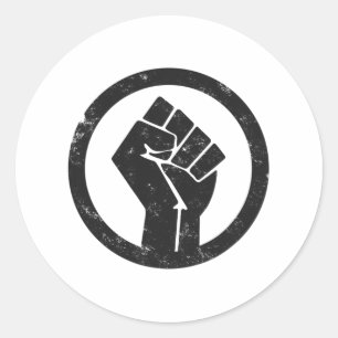 Power für einfache Black Life-Materialproteste Runder Aufkleber