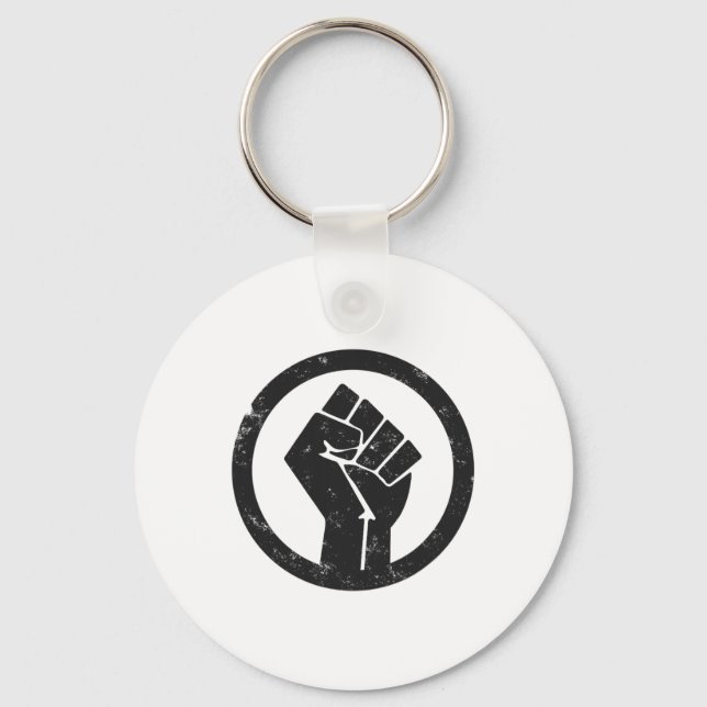 Power für einfache Black Life-Materialproteste Schlüsselanhänger (Vorderseite)