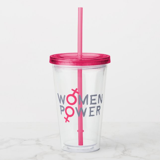 Power für Frauen Acryltrinkbecher (Vorderseite)