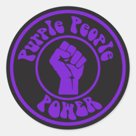 Power für lila Menschen Runder Aufkleber