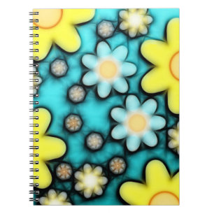 Power Gelb und Blau Blume Art Notizblock