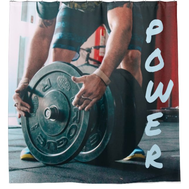 Power Gewicht Lifting Gym Health Duschvorhang (Vorderseite)