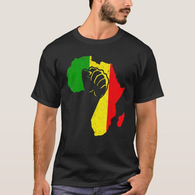 Power Hand African American Pride Black History Mo T-Shirt (Vorderseite)